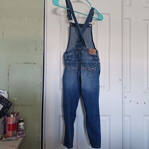 Abercrombie Kids Girl  Overalls Distressed  Blue Denim Jeans Good SZ 7/8